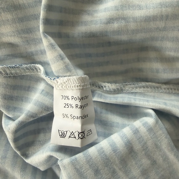 ETCYY New Women's Medium Dress Blue/White Stripe With Pockets - Picture 6 of 6